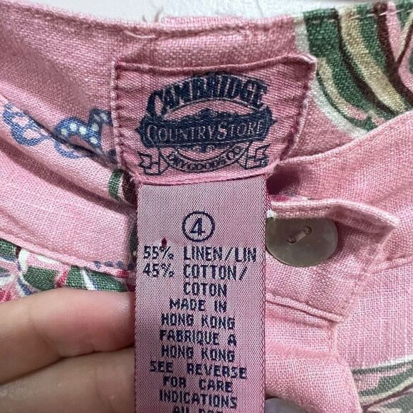 Vintage, 1990's, Cambridge Country Store, Tropical, Floral, Pink, Rose, Blue, Li - Picture 8 of 8